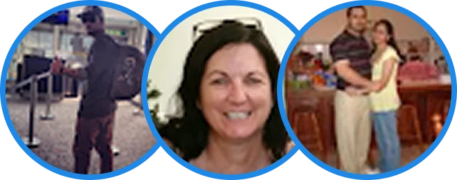 Row of three customer profile photos from Plumbed Right Google reviews
